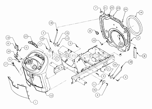 Bulkhead, Dash Panel And Engine Controls Diagram and Parts List for GT2523-54 13A-2A8K710 Cub Cadet Lawn Tractor